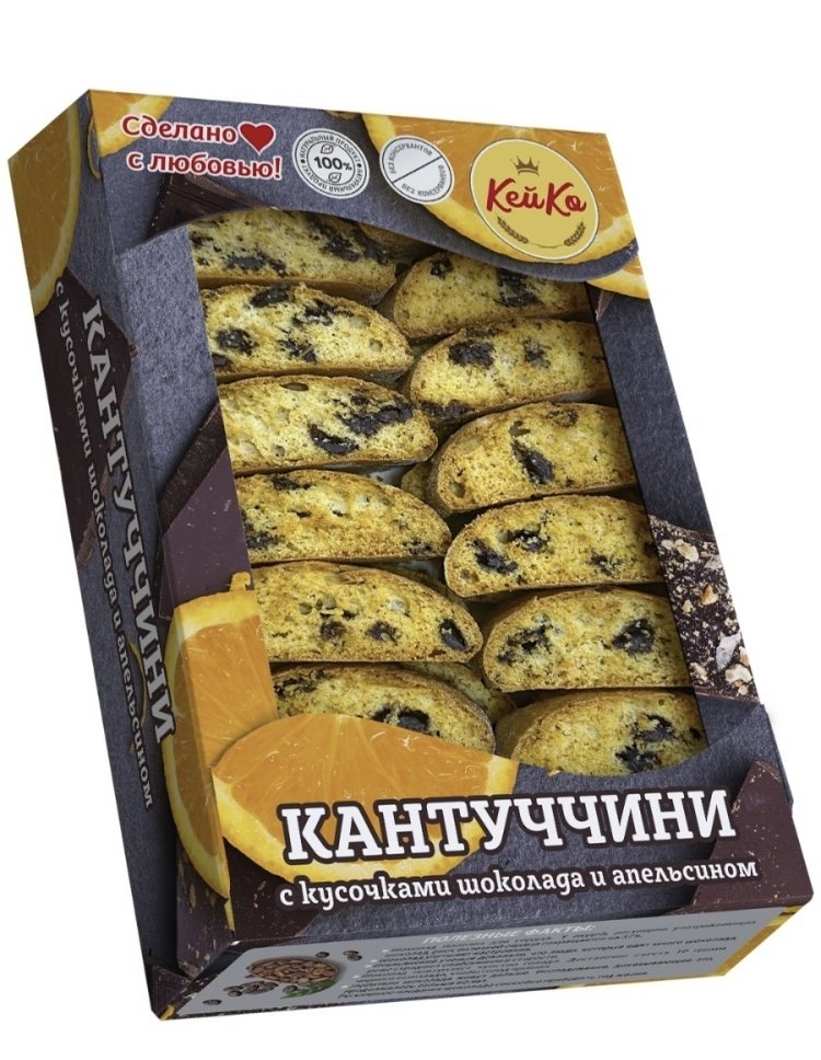  Кей Ко Кантуччини с кусочками шоколада и апельсином, 200г   в Люберцах